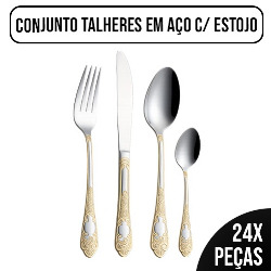 UDB. CULINARIA CONJUNTO TALHERES C/ 24 PÇS. EM AÇO C/