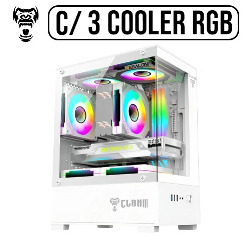 GABINETE GAMER AQUARIO B (3 COOLER RGB) SNOW MEGALO