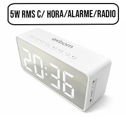 CAIXA DE SOM BLUETOOTH b5W RMS C/ HORA/ALARME/RADI