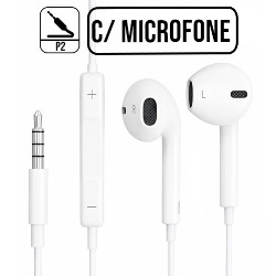 FONE C/ MIC. P2 REF. LEF-1216 (BOX BLISTER) BRANCO