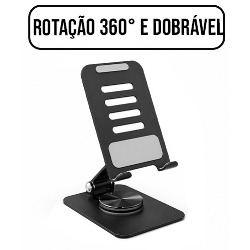 SUPORTE P/ CEL. DE MESA (ROTAÇÃO 360° E DOBRÁVEL) RE
