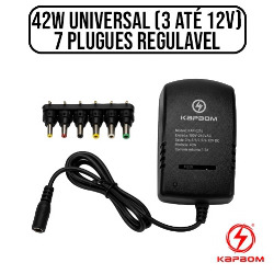 FONTE TOMADA 42W UNIVERSAL (3 ATÉ 12V) 7 PLUGU
