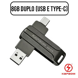 CMP. PENDRIVE 8GB DUPLO (USB E TYPE-C) REF. KA-R-8