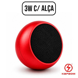 CAIXA DE SOM BLUETOOTH a3W C/ ALÇA REF. KA-8502 VERM