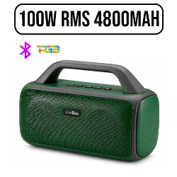CAIXA DE SOM BLUETOOTH h100W RMS 4800MAH RGB D-X612