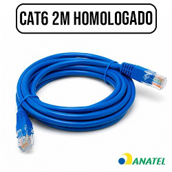 CABO DE REDE PATCH CORD CAT6 a 2M (HOMOLOGADO) MOD.